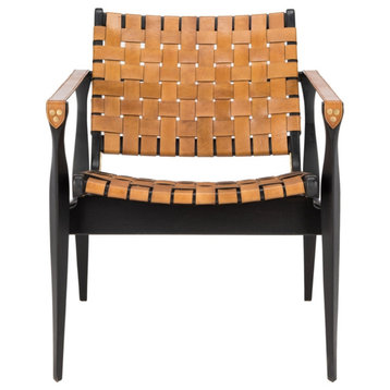 Conrad Leather Safari Chair Brown / Black