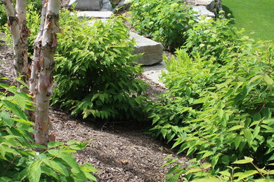 This is an example of a hillside retaining wall landscape in Detroit.