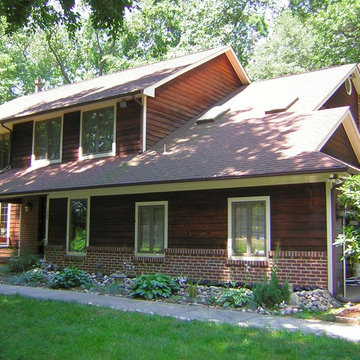 Wood House Siding Stained Brown and White in Absecon, NJ