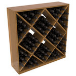 Wine Racks America - Solid Diamond Storage Cube, Redwood, Oak/Satin Finish - Elegant diamond bin style bottle openings make for simple loading of your favorite wines. This solid wooden wine cube is a perfect alternative to column-style racking kits. Double your storage capacity with back-to-back units without requiring more access area. We build this rack to our industry leading standards and your satisfaction is guaranteed.
