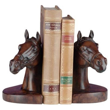 Bookends Bookend EQUESTRIAN Lodge Horse Head Resin Hand-Painted