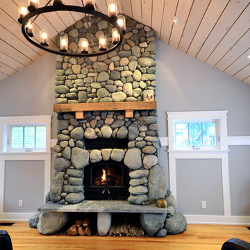 Reclaimed River Stone Fireplace