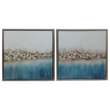 Hanging Art Painting With Champagne Border Frame, 2-Piece Set