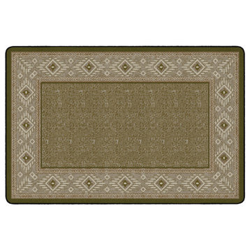 Flagship Carpets FM188-34A 6'x9' Ventana Weave Green Classroom or Office Rug