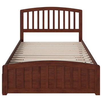 Richmond Full Platform Bed, Matching Foot Board, Full Size Trundle Bed, Walnut