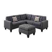 Modular Sectional Sofa With Ottoman, Gray