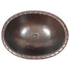 19" Oval Copper Bath Sink with Decorative Rope Edging, Drain Included
