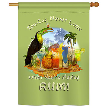 Tou-can Never Lose Happy Hour and Drinks, Everyday House Flag 28"x40"