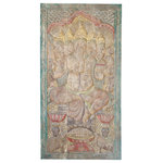 Mogul Interior - Consigned Vintage Carved Wood Panchmukhi Ganesha Zen Wall Sculpture Door - handcarved in india from reclaimed wood panel Transform your living space into a sanctuary of mindfulness and serenity with the option to use this artwork as a Ganesha Barn Door. The vibrant colors and intricate details of the Panchmukhi Ganesha add a touch of tradition and positivity to your decor. Customize into a sliding barndoors, or a studio door,