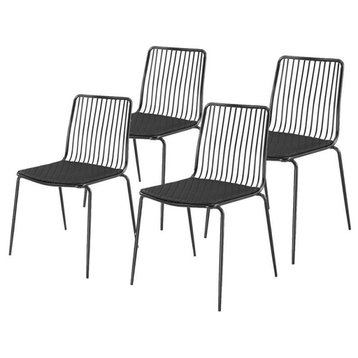 New Pacific Direct Thomas 18.5" Metal Chair in Gunmetal Gray (Set of 4)
