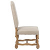 Kosas Casper Side Chair, Ivory and Natural White Wash Legs