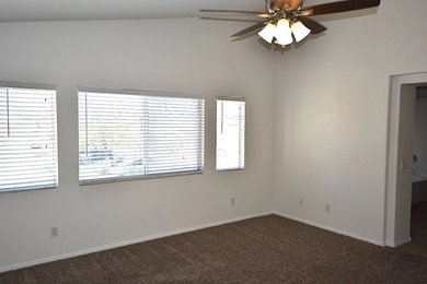 Inspiration for a modern master carpeted bedroom remodel in Las Vegas