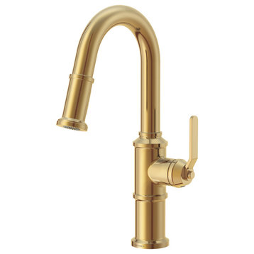 Kinzie Single Handle Pull-Down Prep Faucet, Brushed Bronze