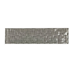 Abolos - Metro Cubes 2"x8" Textured Glass Tile,Glossy Pebble Gray, Piece - Mosaic Tile