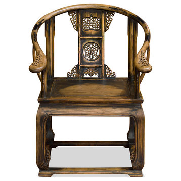 Distressed Elmwood Ming Imperial Palace Arm Chair
