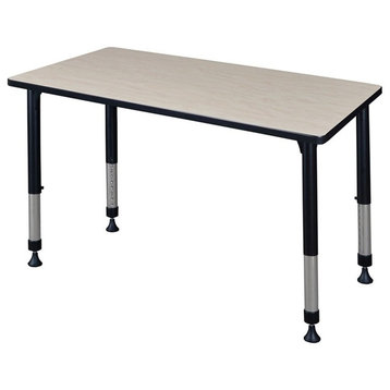 Kee 48"x24" Height Adjustable Classroom Table, Maple
