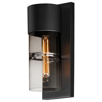 Smokestack LED Outdoor Wall Sconce in Black