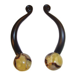 Myterra Gemstone Hardware - Gemstone 4" Cabinet Pull, Septarian Spheres - Cabinet And Drawer Handle Pulls