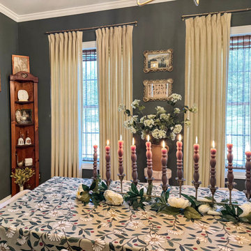 Vintage Dining Room Esmira Woven Texture Cotton-Linen Blend Drapes by FRESHINE