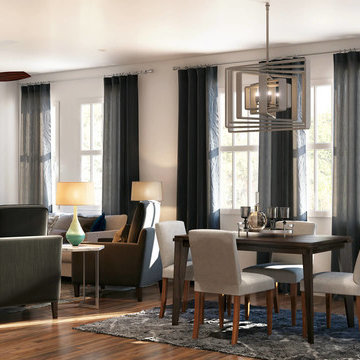 Kitchen and Living Room Interior Design. 3D Rendering by ArchiCGI