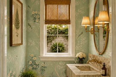 Elegant powder room photo in Los Angeles