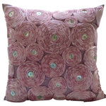 The HomeCentric - Ribbon Pink Rose Flower 18"x18" Art Silk Pink Pillow Covers, Vintage Romance - Vintage Romance is an exclusive 100% handmade decorative pillow cover designed and created with intrinsic detailing. A perfect item to decorate your living room, bedroom, office, couch, chair, sofa or bed. The real color may not be the exactly same as showing in the pictures due to the color difference of monitors. This listing is for Single Pillow Cover only and does not include Pillow or Inserts.