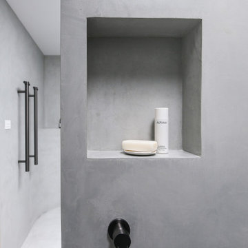 // MOODY AND CURVASCIOUS: FORESTVILLE ENSUITE AND MAIN BATHROOM