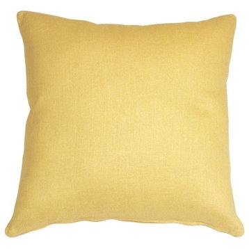 Pillow Decor - Tuscany Linen 17 x 17 Throw Pillows, Banana Yellow