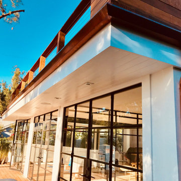Copper rain gutters - Malibu