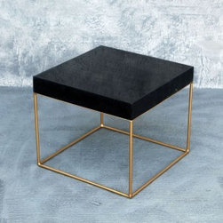 Side Table Burnt Wood with Clear Cast - Side Tables And End Tables
