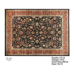 H.A.G. Hand Knotted Carpet 13/13 Quality navy/Brick - Rugs