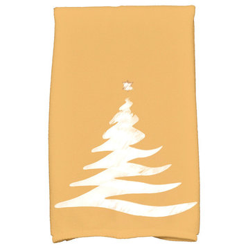 Wishing Tree Holiday Geometric Print Kitchen Towel, Gold