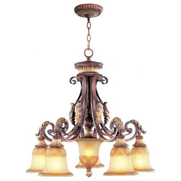 6 Light Chandelier in Mediterranean Style - 27 Inches wide by 24.75 Inches high