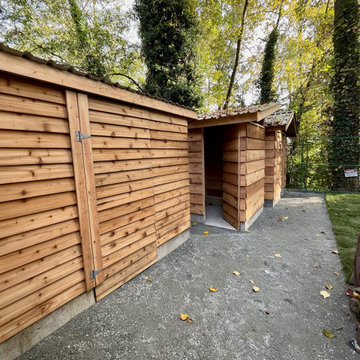 All utility structures are set on a concrete foundation