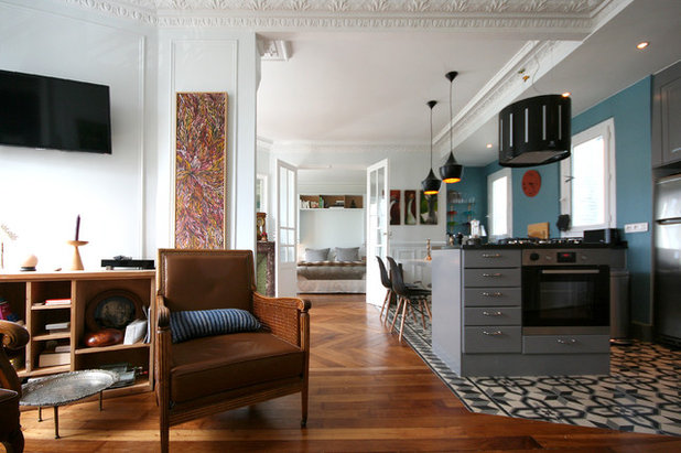 Bunte Koch-Zone! Eine Pariser Wohnküche grenzt sich ab