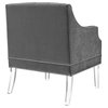 Modway Proverbial Tufted Button Performance Velvet Accent Armchair in Gray