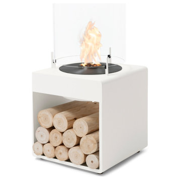 EcoSmart Pop 3L Fireplace Smokeless, White, Ethanol Burner, Black