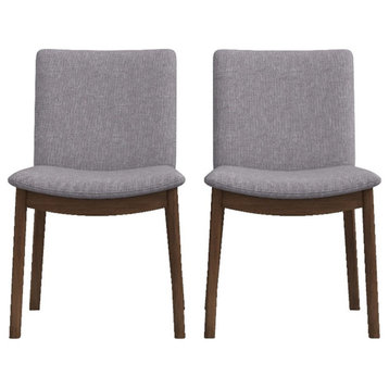 Muncy Modern Gray Fabric Dining Room & Kitchen Chair Set of 2