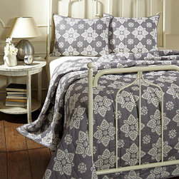 Adelaide by Bella Taylor Home Cottage Style Bedding Set in Grey - Quilts And Quilt Sets