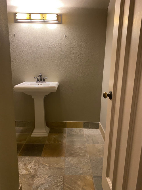 Muted Sage Green for half bath and tray ceiling