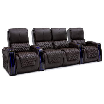 Seatcraft Apex Home Theater Seating, Brown, Row of 4 With Loveseat