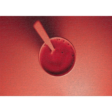 Red Color Cup On A Red Background Area Rug, 5'0"x7'0"