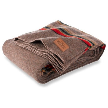 Mineral Umber Blanket, Brown, Green, Red, and Gold, Twin