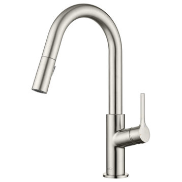 Fusion Single Handle Pull Down Kitchen & Bar Sink Faucet, Brushed Nickel