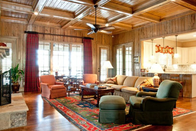 Arts and crafts family room photo in Atlanta