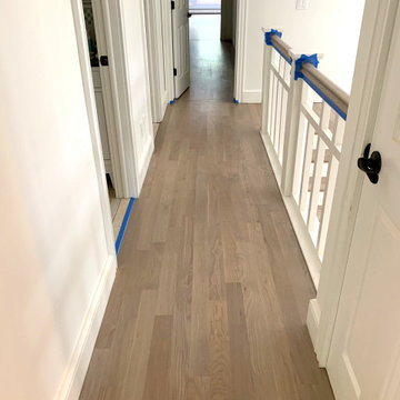 EAST QUOGUE:  4" SELECT WHITE OAK INSTALLED & FINISHED WITH CUSTOM GRAY STAIN