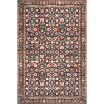 nuLOOM Cathie Persian Floral Machine Washable Area Rug, Beige 8' x 10'