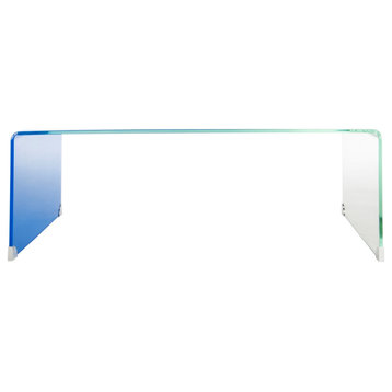 Stella Ombre Glass Coffee Table Clear/ Blue