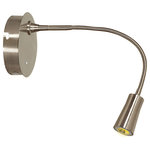 Access Lighting - Epiphanie, 70003LED, Gooseneck Wall Lamp, Brushed Steel - 1 x 3w LED Module Base Bulb (Bulb Included)