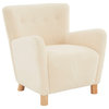 Safavieh Couture Carey Faux Shearling Accent Chair, Ivory